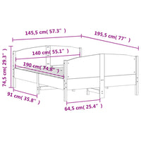 Massivholzbett ohne Matratze 140x190 cm Kiefernholz