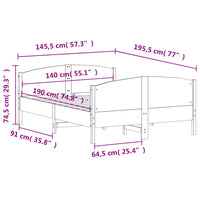 Massivholzbett ohne Matratze Wachsbraun 140x190 cm Kiefernholz