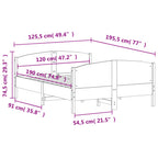 Massivholzbett ohne Matratze 120x190 cm Kiefernholz