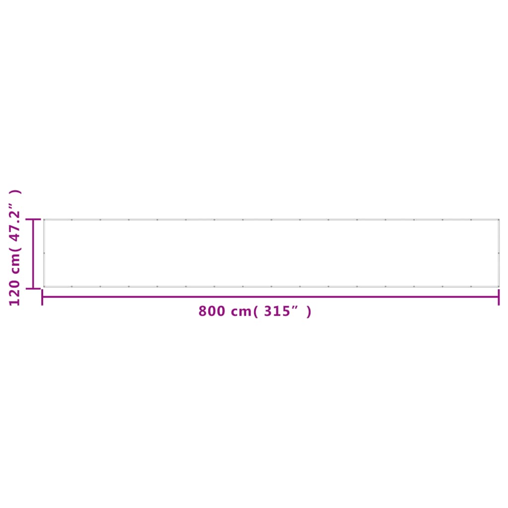 Balkon-Sichtschutz Hellgrau 120x800 cm 100 % Polyester-Oxford