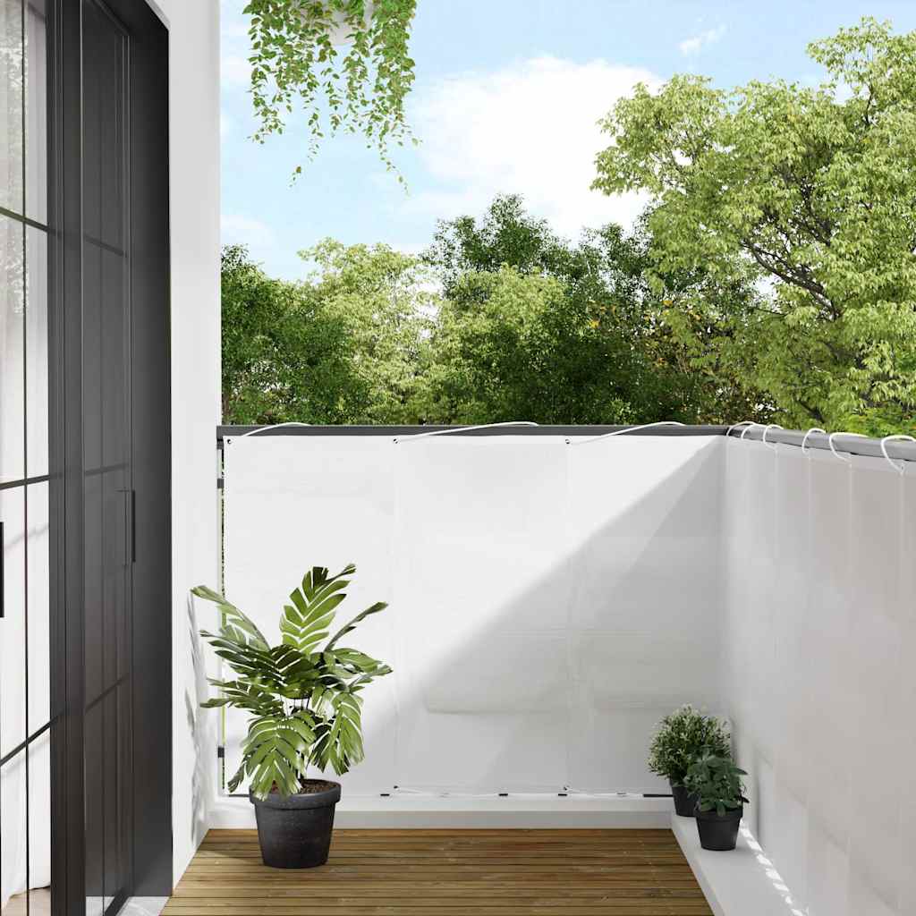 Balkon-Sichtschutz Weiß 120x800 cm 100 % Polyester-Oxford