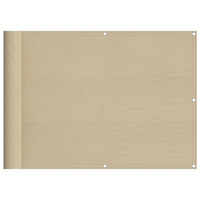 Balkon-Sichtschutz Beige 75x800 cm 100 % Polyester-Oxford