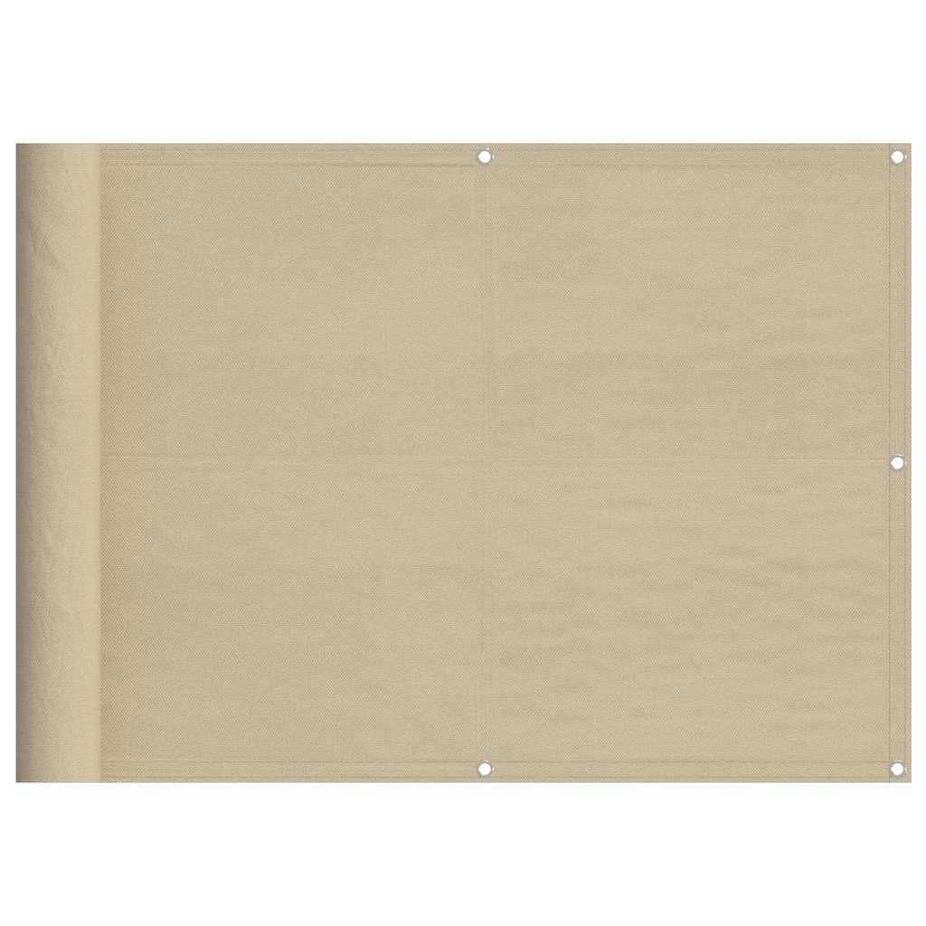 Balkon-Sichtschutz Beige 75x1000 cm 100 % Polyester-Oxford