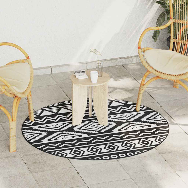 Outdoor-Teppich ARAKIL Schwarz Ø120 cm PP