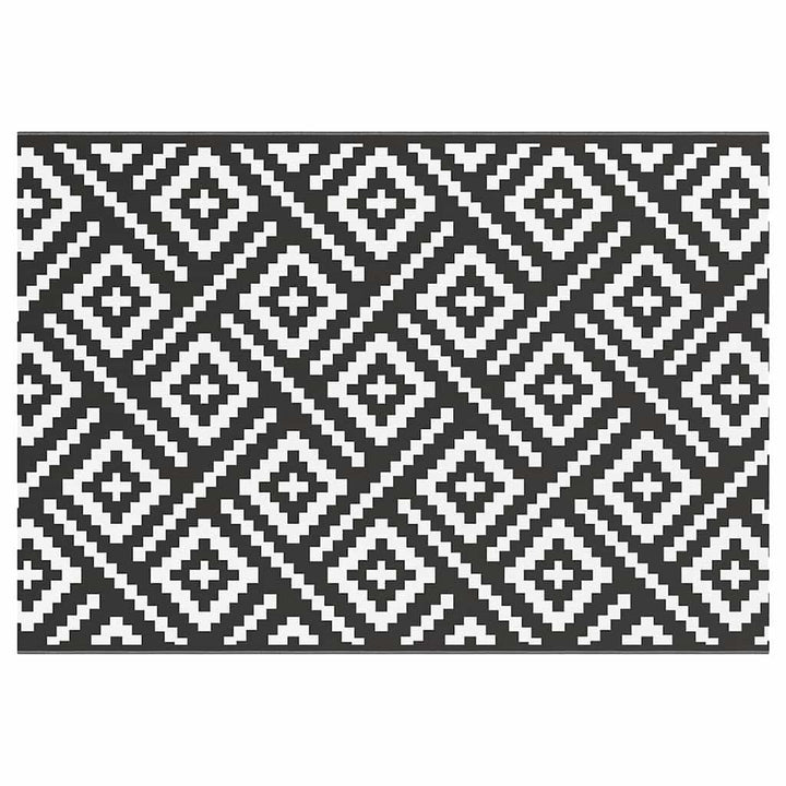 Outdoor-Teppich ARAKIL Weiß und Schwarz 160x230 cm PP