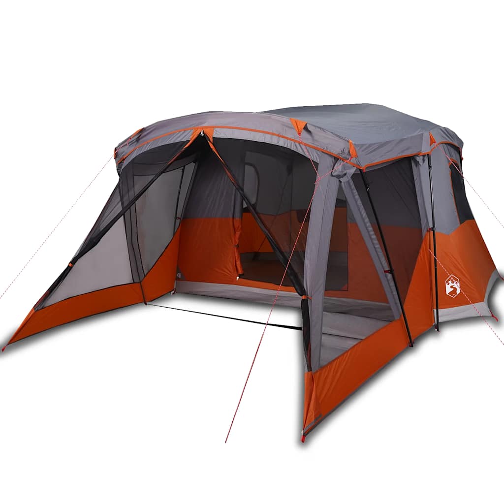 Campingzelt mit Vorzelt 4 Personen Orange Wasserdicht