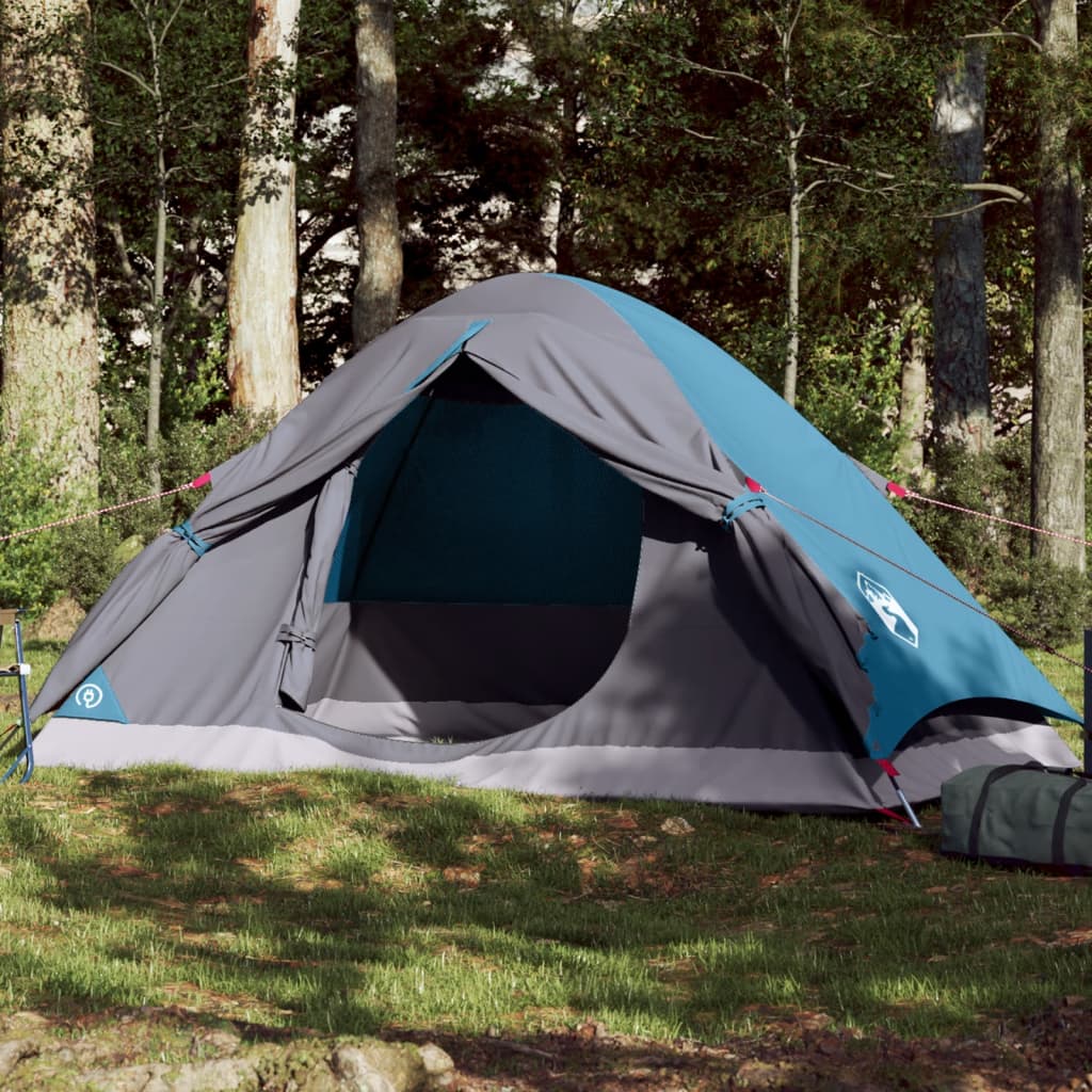 Kuppel-Campingzelt 4 Personen Blau Wasserdicht