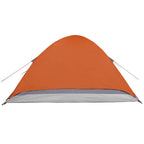 Kuppel-Campingzelt 4 Personen Grau und Orange Wasserdicht