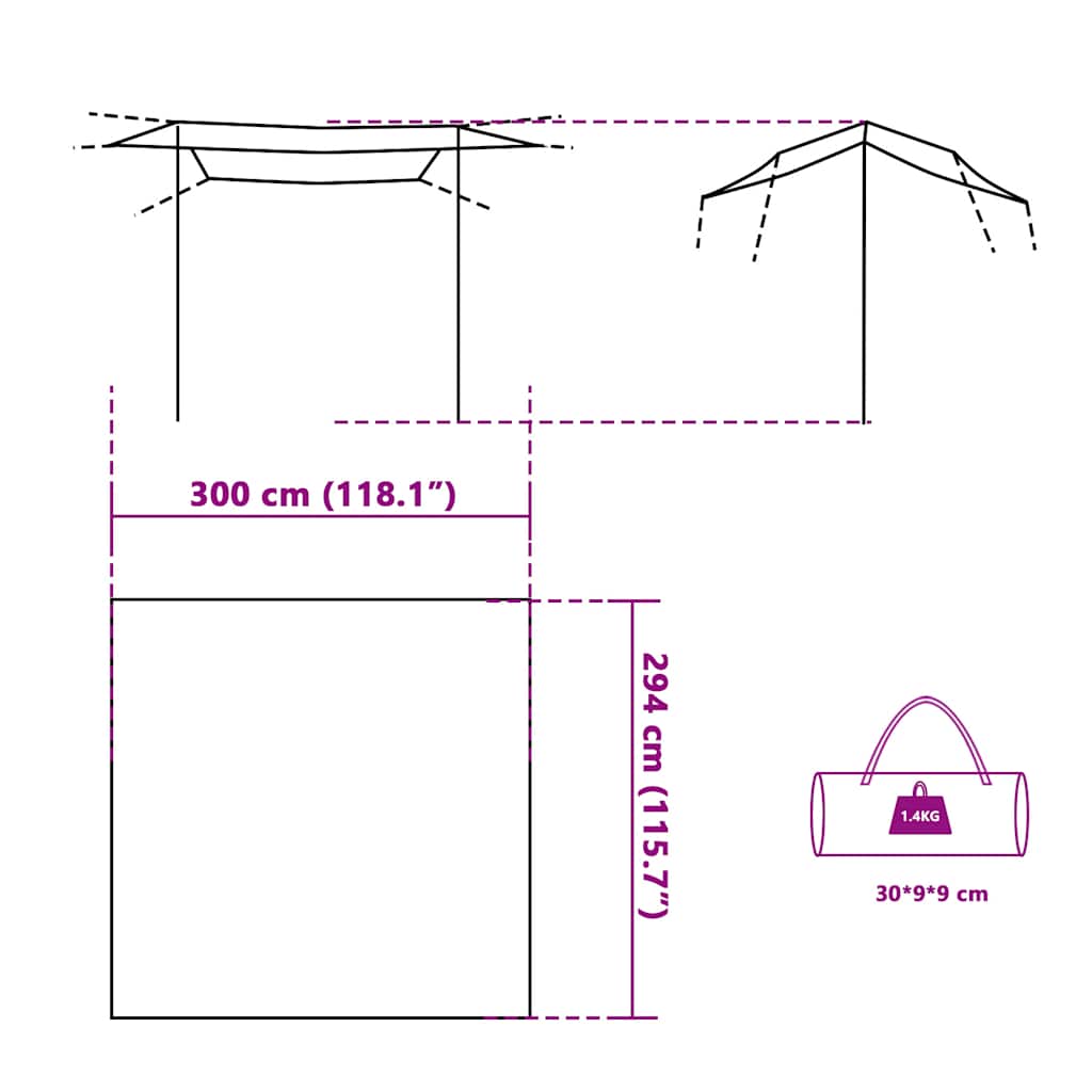 Tarp Grün 300x294 cm Wasserdicht