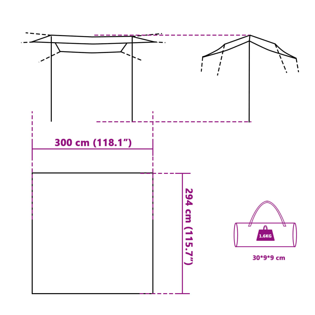 Tarp Blau 300x294 cm Wasserdicht