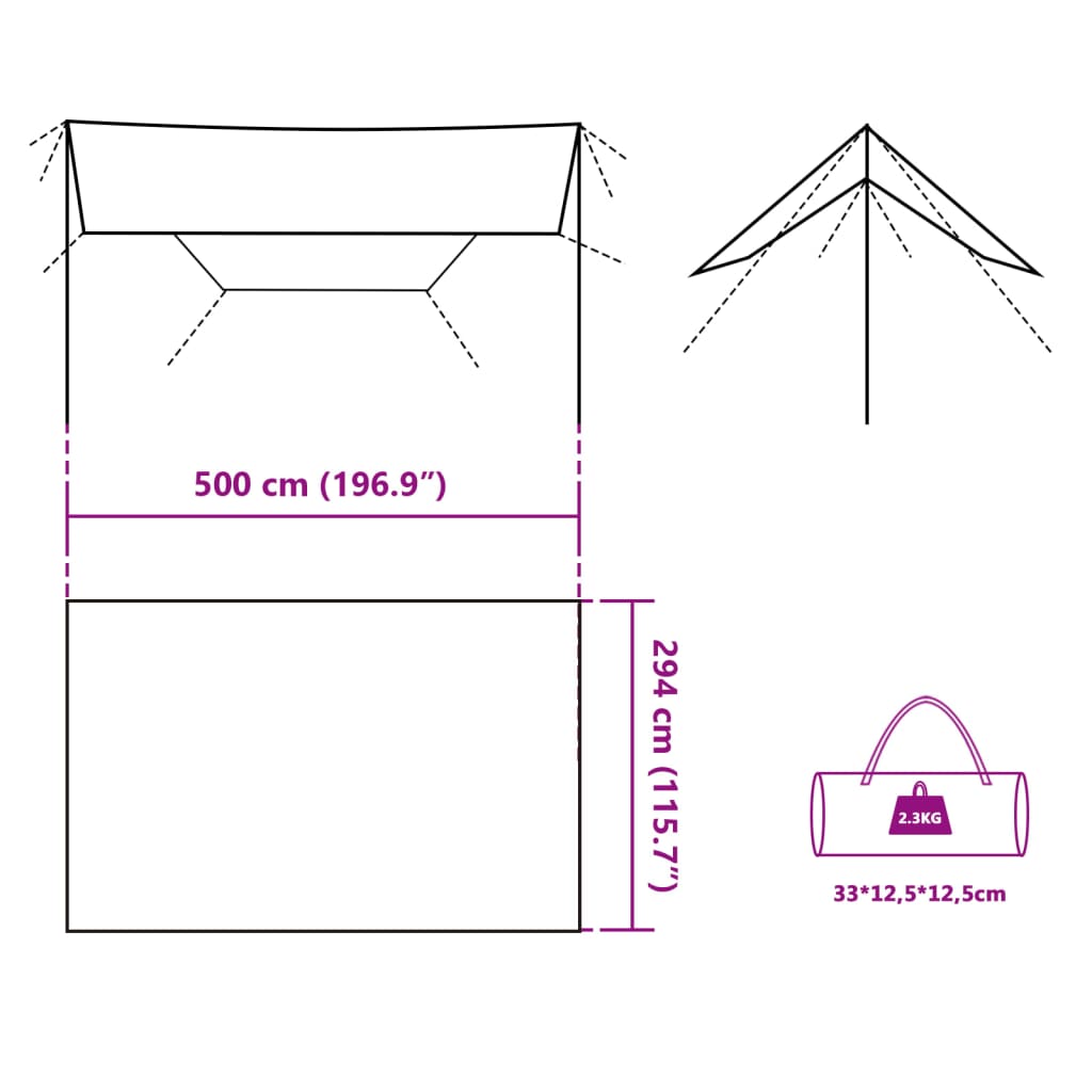 Tarp Blau 500x294 cm Wasserdicht