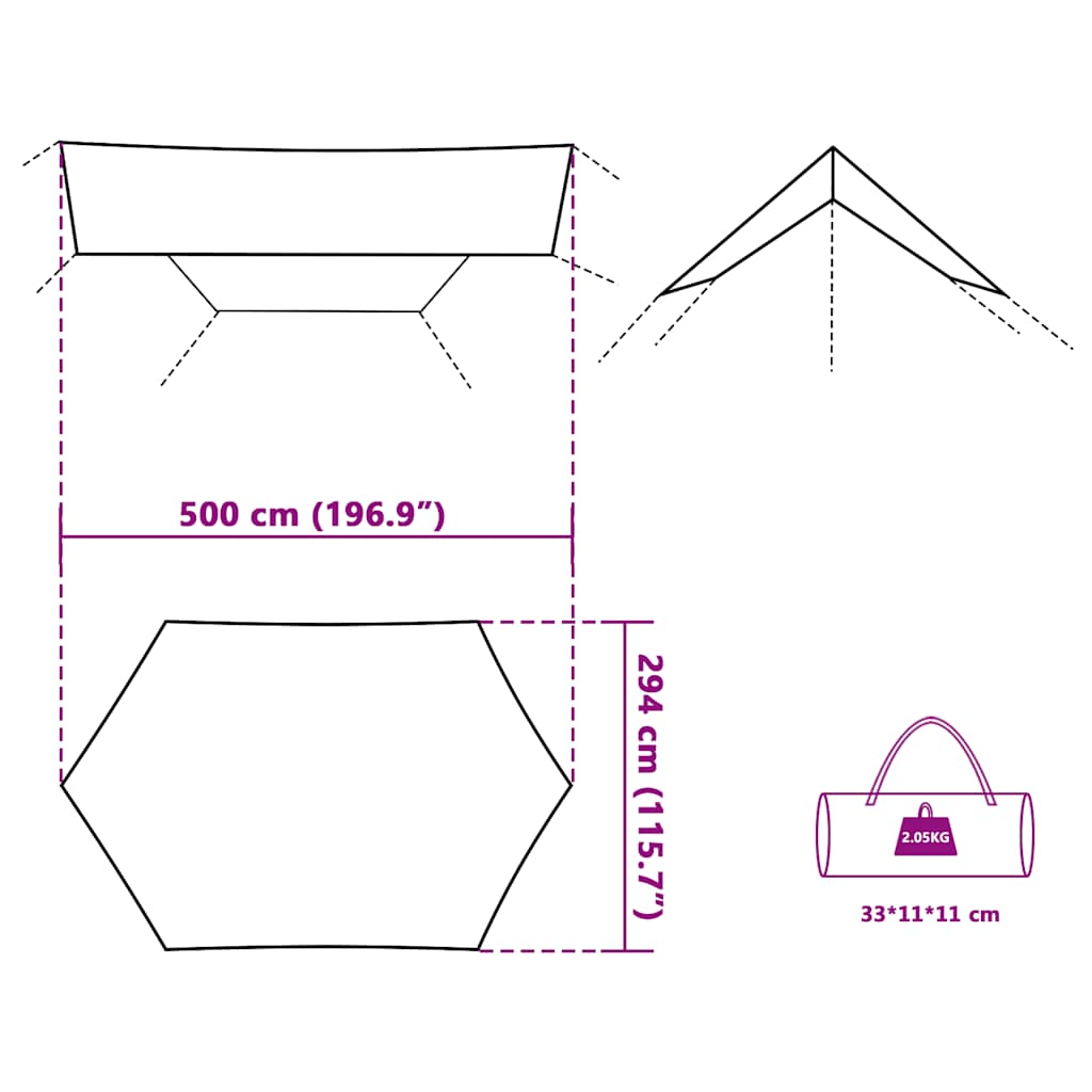 Tarp Blau 500x294 cm Wasserdicht