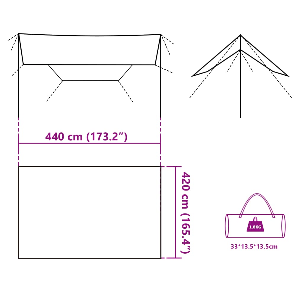 Tarp Blau 420x440 cm Wasserdicht