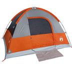 Kuppel-Campingzelt 3 Personen Grau und Orange Wasserdicht