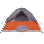 Kuppel-Campingzelt 4 Personen Grau und Orange Wasserdicht