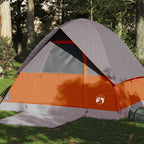 Kuppel-Campingzelt 4 Personen Grau und Orange Wasserdicht