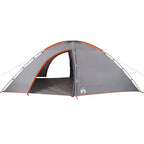 Campingzelt 8 Personen Grau und Orange Wasserdicht