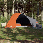 Kuppel-Campingzelt 4 Personen Grau und Orange Wasserdicht