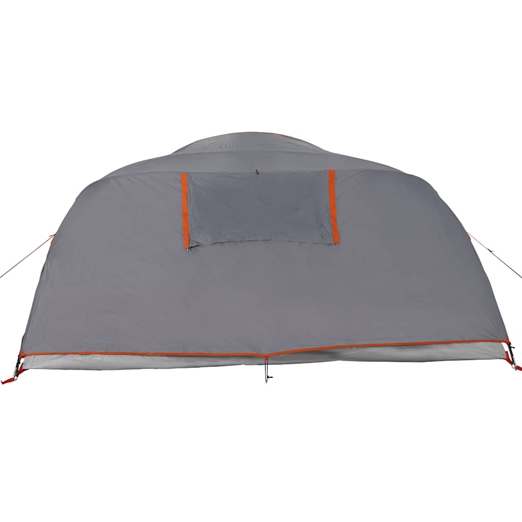 Kuppel-Campingzelt 4 Personen Grau und Orange Wasserdicht