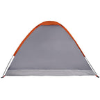 Kuppel-Campingzelt 4 Personen Grau und Orange Wasserdicht