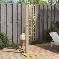 Gartendusche Beige 50x55x224 cm Poly Rattan und Akazienholz