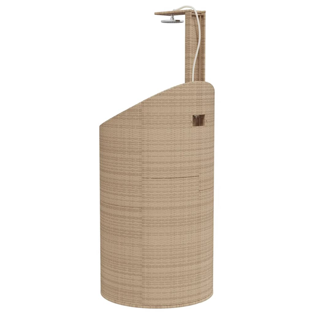 Gartendusche Beige 100x100x241,5 cm Poly Rattan Akazienholz