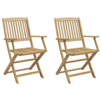 Gartenstühle 2 Stk. Klappbar 54x61x88 cm Massivholz Akazie
