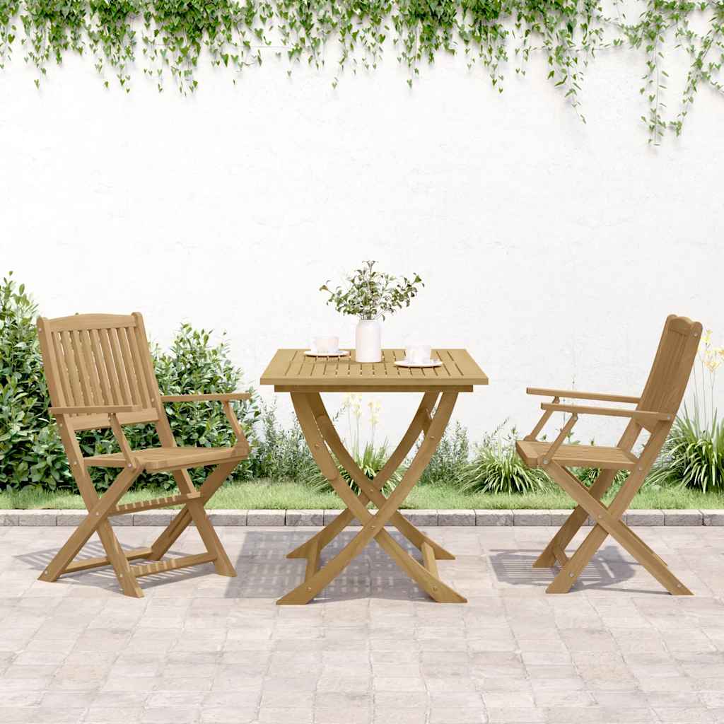 Gartenstühle 2 Stk. Klappbar 54x61x88 cm Massivholz Akazie
