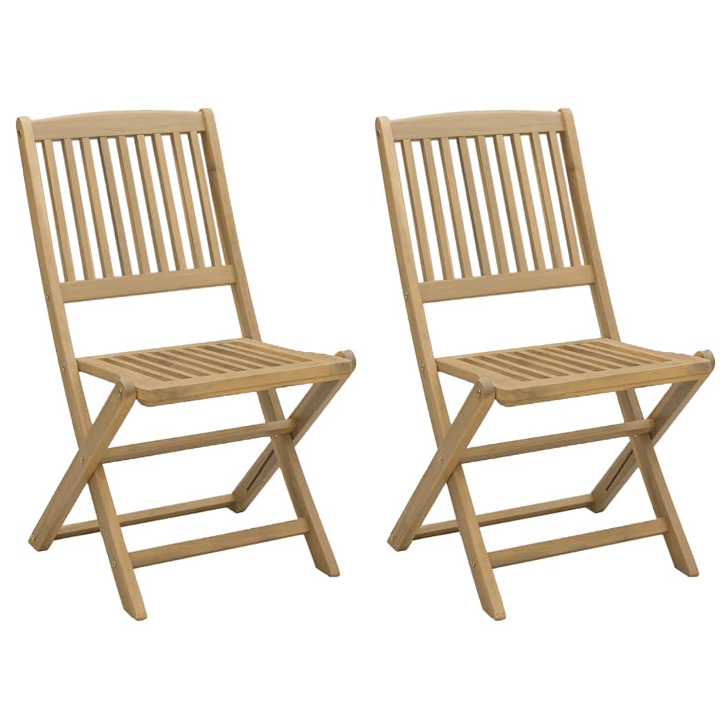 Gartenstühle 2 Stk. Klappbar 44x50x88 cm Massivholz Akazie