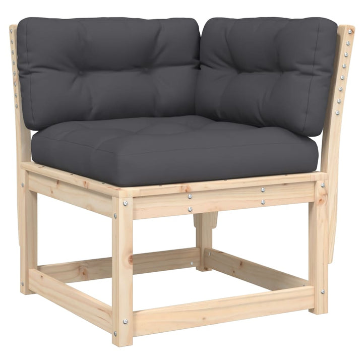 Garten-Ecksofa mit Kissen 73x73x78 cm Massivholz Kiefer