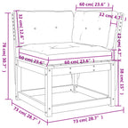 Garten-Ecksofa mit Kissen 73x73x78 cm Massivholz Douglasie