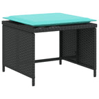Gartenstuhl mit Fußhocker Schwarz Poly Rattan