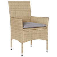 Gartenstühle mit Kissen 2 Stk. Beige Poly Rattan