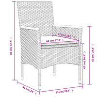 Gartenstühle mit Kissen 2 Stk. Beige Poly Rattan