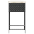 Garten-Barhocker mit Kissen 2 Stk. Schwarz Poly Rattan