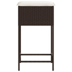 Garten-Barhocker mit Kissen 2 Stk. Braun Poly Rattan
