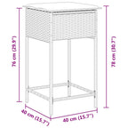 Garten-Barhocker mit Kissen 2 Stk. Braun Poly Rattan