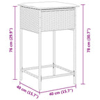 Garten-Barhocker mit Kissen 2 Stk. Beige Poly Rattan