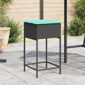 Garten-Barhocker mit Kissen 2 Stk. Schwarz Poly Rattan