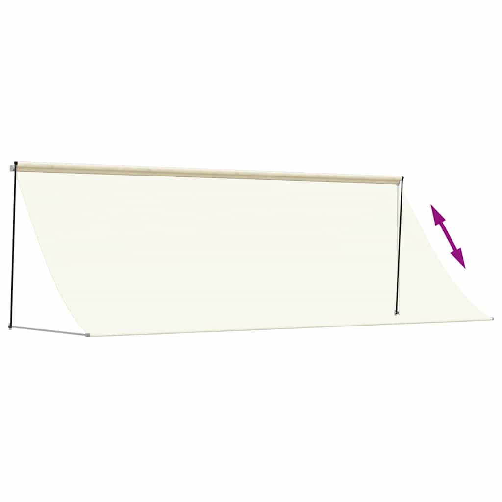 Markise Einziehbar Creme 400x150 cm Stoff und Stahl