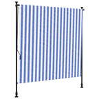 Außenrollo Blau und Weiß 200x270 cm Stoff und Stahl