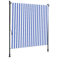 Außenrollo Blau und Weiß 200x270 cm Stoff und Stahl