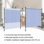 Außenrollo Blau und Weiß 200x270 cm Stoff und Stahl