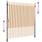 Außenrollo Orange und Weiß 150x270 cm Stoff und Stahl