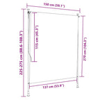 Außenrollo Orange und Weiß 150x270 cm Stoff und Stahl