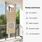 Außenrollo Gelb und Weiß 100x270 cm Stoff und Stahl