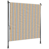 Außenrollo Gelb und Weiß 150x270 cm Stoff und Stahl