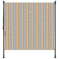 Außenrollo Gelb und Weiß 150x270 cm Stoff und Stahl