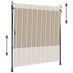 Außenrollo Gelb und Weiß 200x270 cm Stoff und Stahl