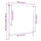 Außenrollo Gelb und Weiß 200x270 cm Stoff und Stahl